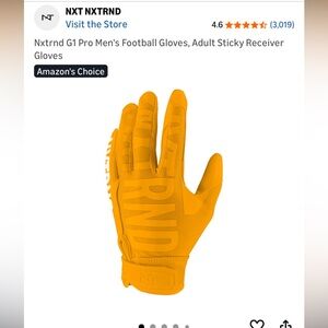 NXT NXTRND Men’s Football Yellow Gloves, size Large, EUC